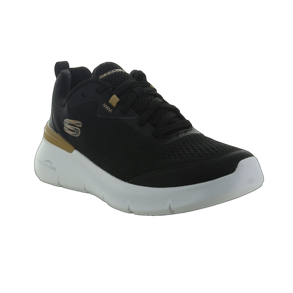 Tenis Deportivo Para Dama Skechers 21020 Negro Oro Ab0701