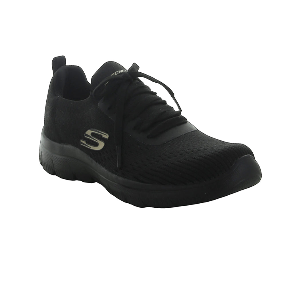 Tenis Deportivo Para Dama Skechers 21022 Negro Oro Ab0701