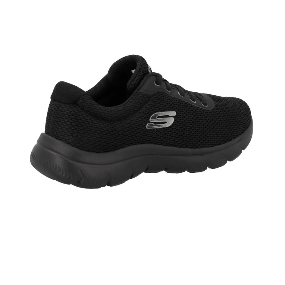 Tenis Deportivo Para Dama Skechers 2110005 Negro Plata Ab0701