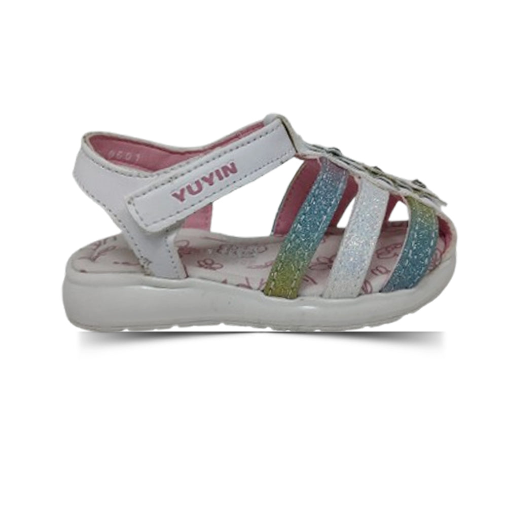 Sandalia Para Niña Yuyin 26022 Blanco Ab0701