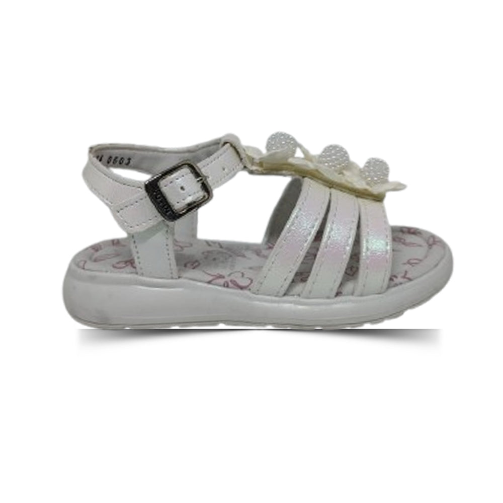 Sandalia Para Niña Yuyin 26024 Blanco Ab0701