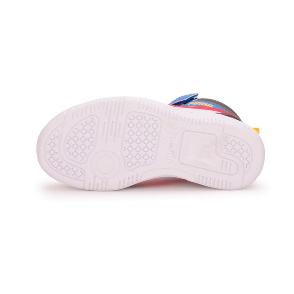 Tenis Casual De Bota Para Niño Puma Rebound V6 Mid Blanco Multicolor Ab0701