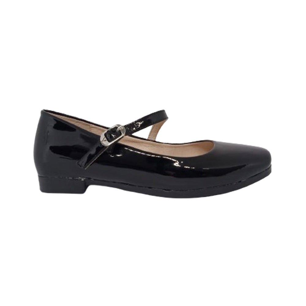 Calzado Escolar Para Niña Joven Valdano 4002 Negro Charol Ab0701