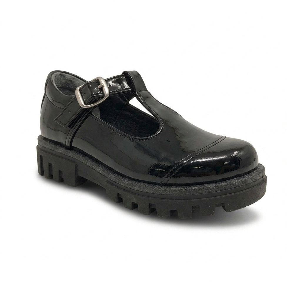 Calzado Escolar Para Dama Fredels 5000 Negro Charol Ab0701