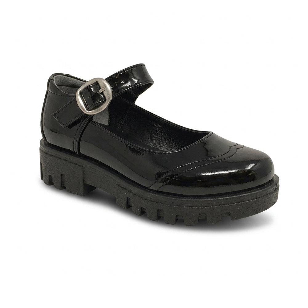Calzado Escolar Para Niña Fredels 5001 Negro Charol Ab0701