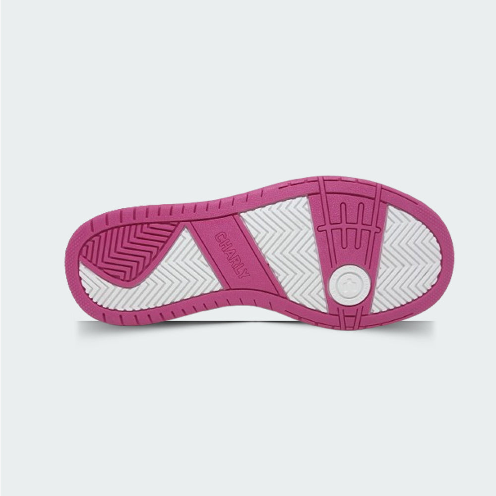 Tenis Casual Para Dama Charly 50597 Blanco Rosa Ab0701
