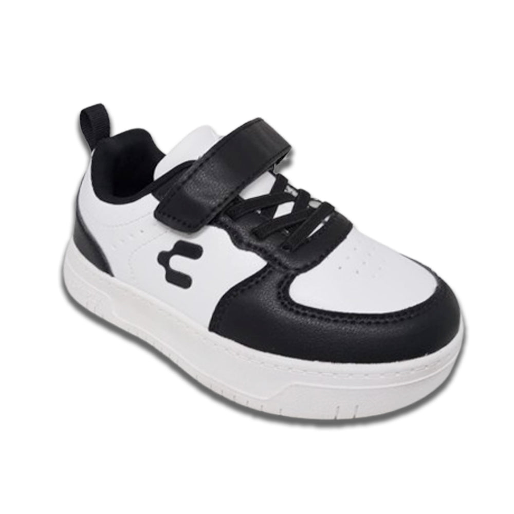 Tenis Casual Para Niño Charly 65383 Blanco Negro Ab0701