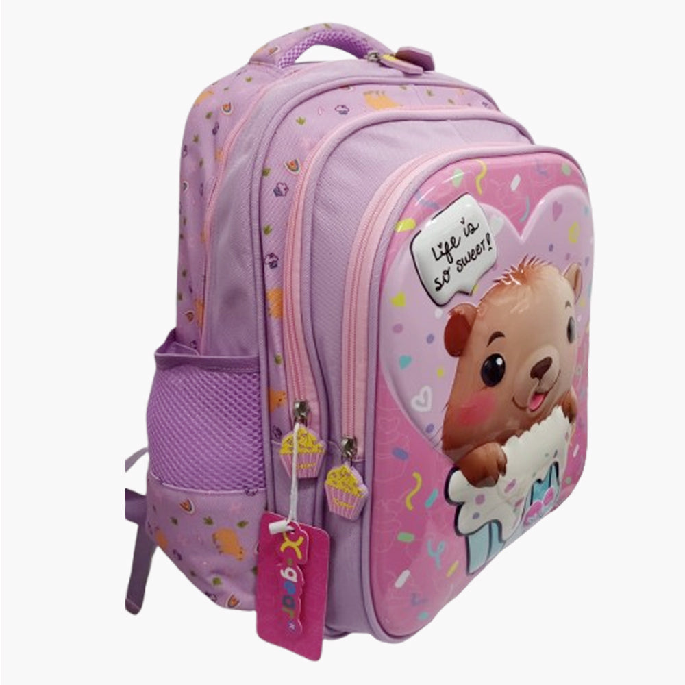 Mochila Combo Escolar Infantil "Osito en Cupcake" X Gear Ab0701