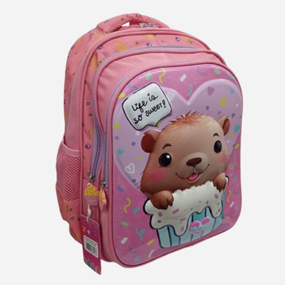 Mochila Combo Escolar Infantil "Osito en Cupcake" X Gear Ab0701