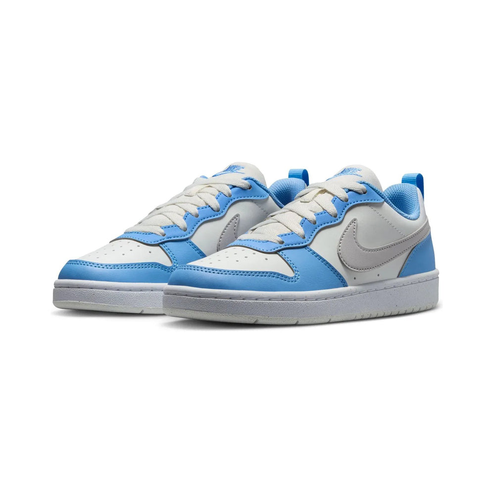 Tenis Casual Para Dama Nike Court Borough Recraft Blanco Gris Cielo Ab0701