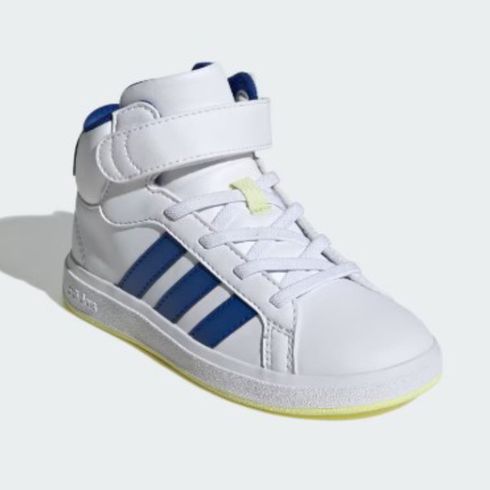 Tenis Casual De Bota Para Niño Adidas Grand Court Mid Blanco Rey Ab0701