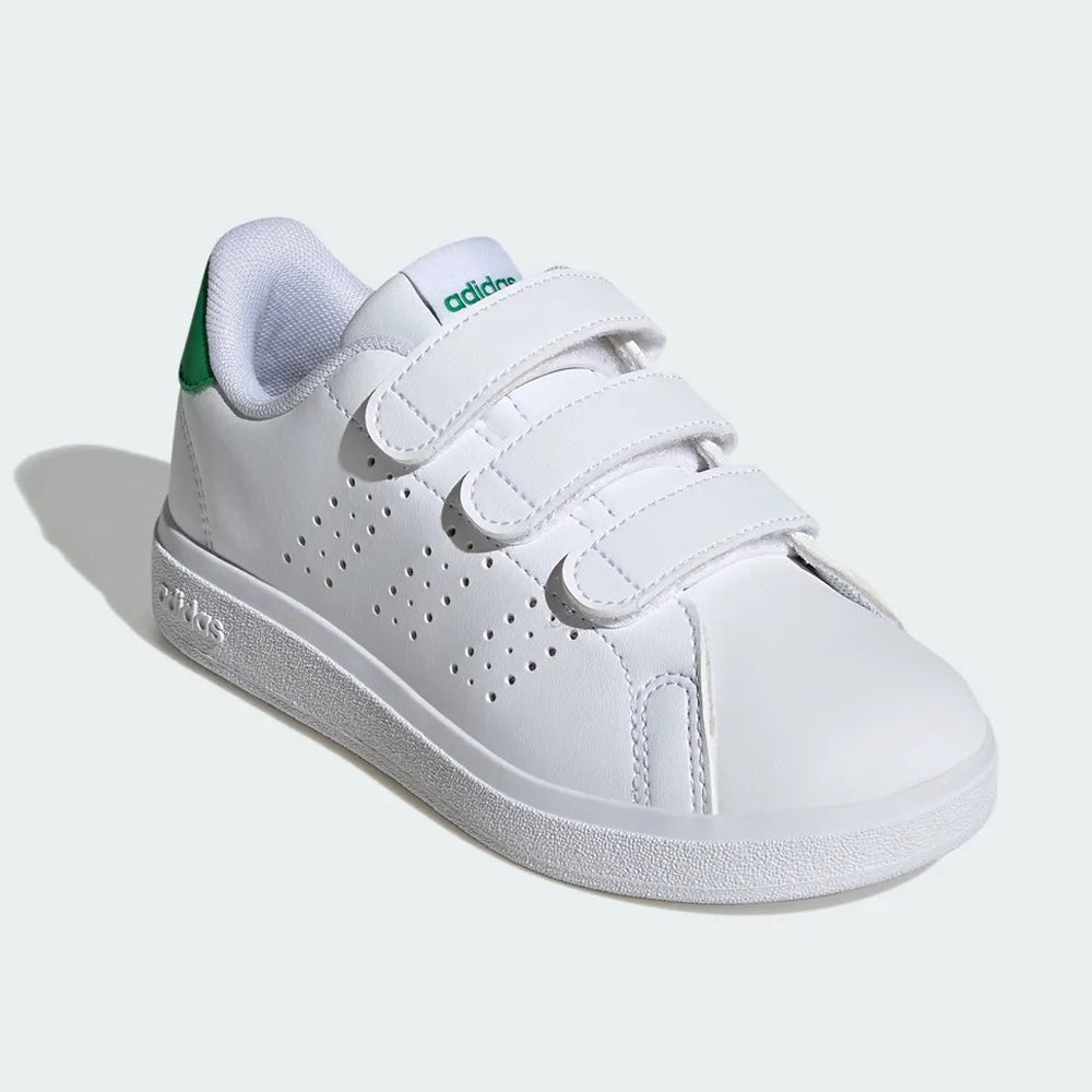 Tenis Casual Para Niño Adidas Advantage Base 2.0 Blanco Verde Ab0701