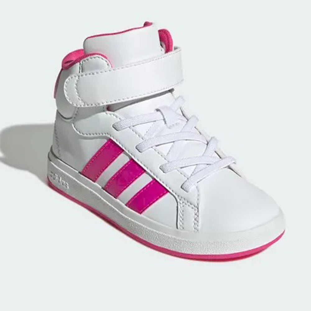 Tenis Casual De Bota Para Dama Adidas Grand Court Mid Blanco Fiusha Ab0701