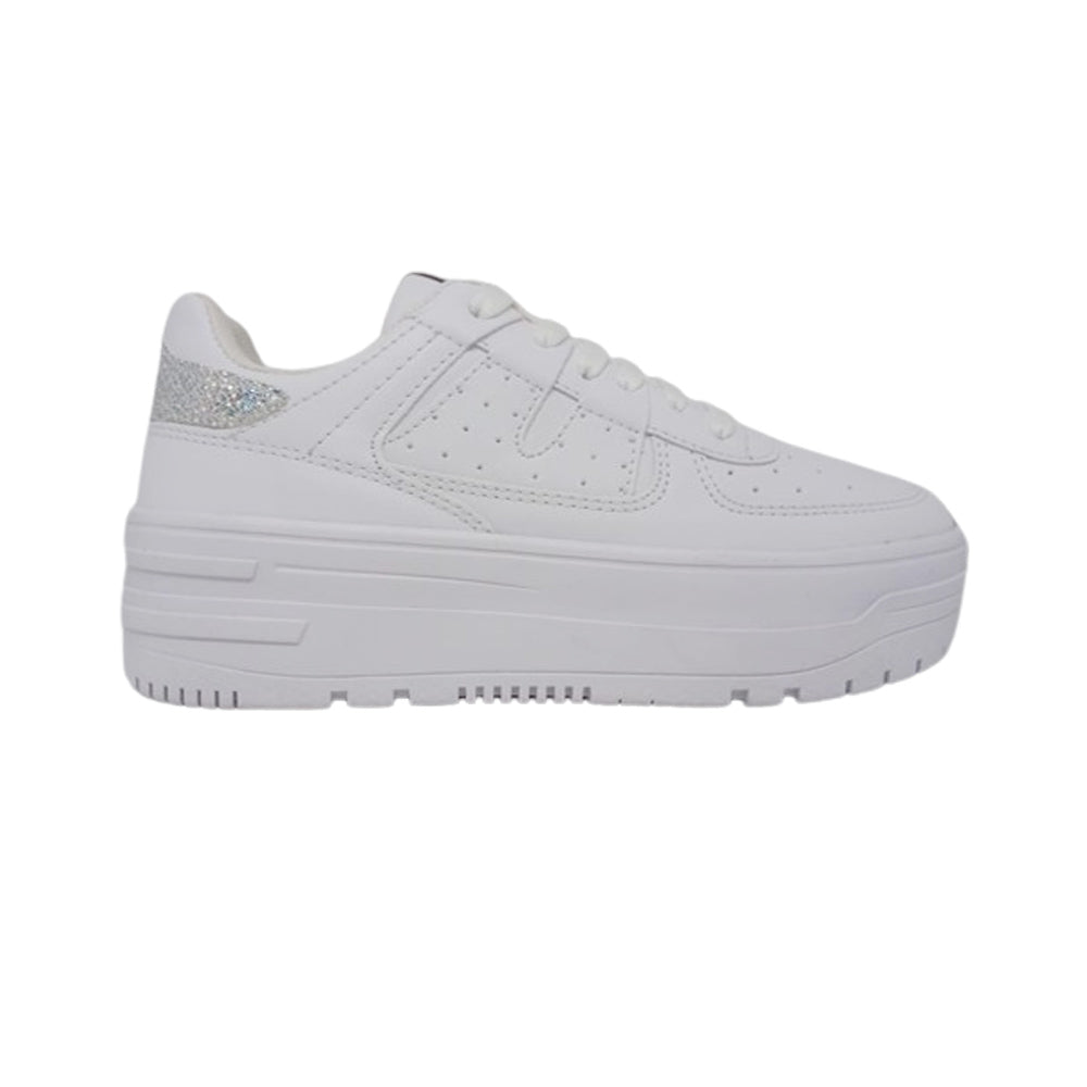 Tenis Casual Para Dama Gosh Vocleni Blanco Plata Ab0701