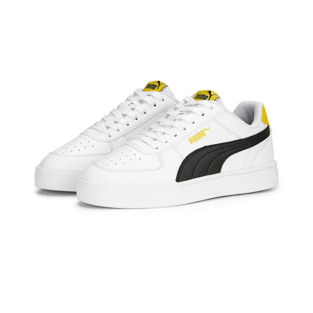 Tenis Casual Para Dama Puma Caven Jr Blanco Negro Amarillo Ab0701