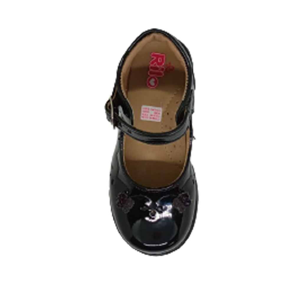 Zapato Bota Para Niña Rilo 2165 Negro Charol Ab0701