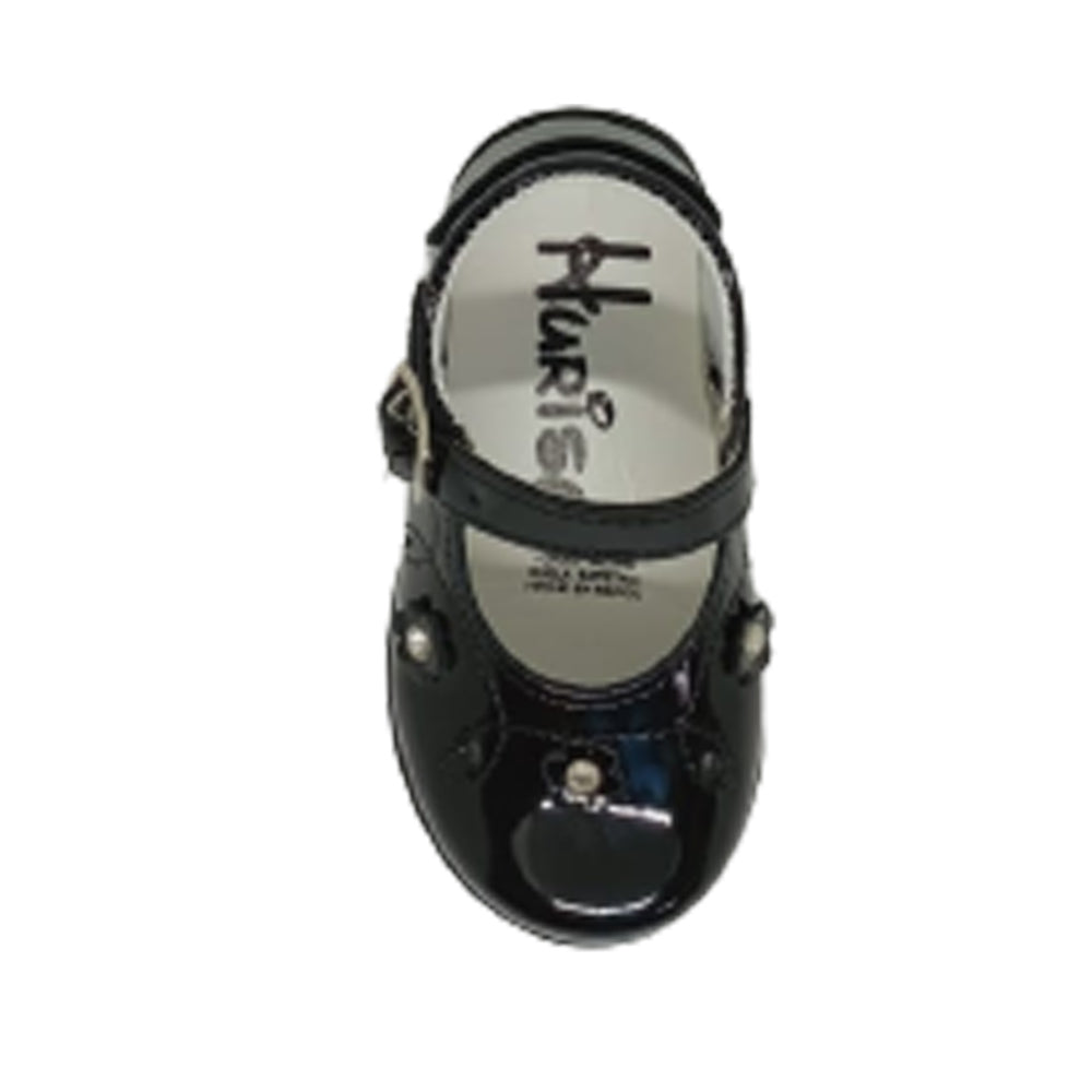 Zapato Para Niña Hurisa 671 Negro Charol Ab0701