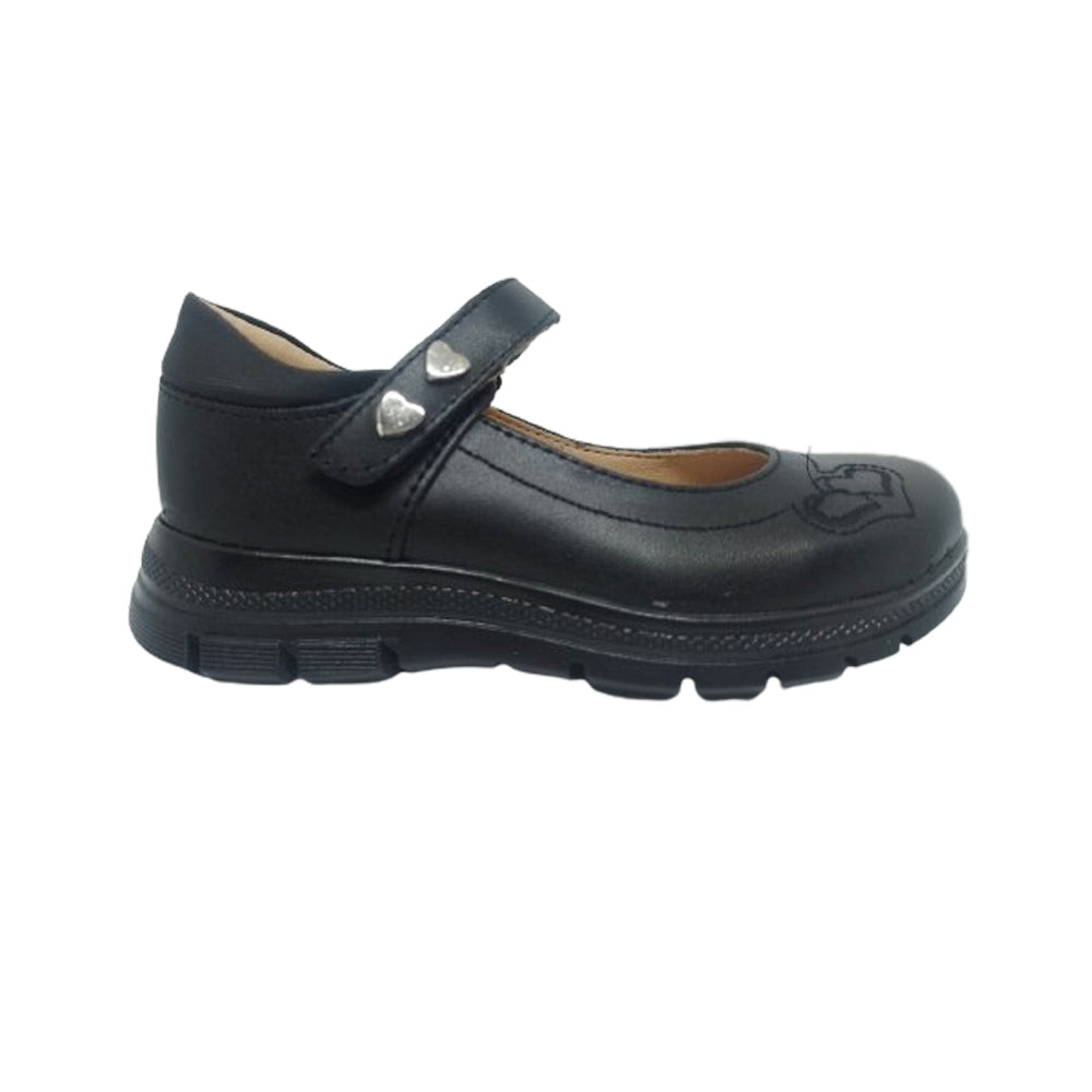Zapato Escolar Para Niña Joven Yuyin 23380 Negro Ab0701