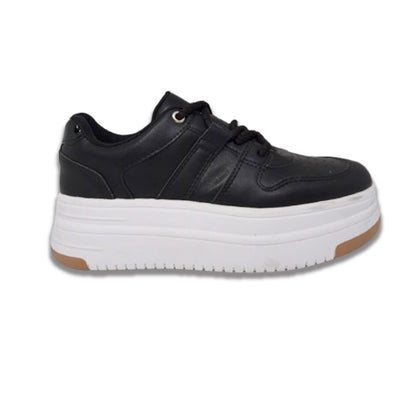Tenis Plataforma Dama Dva 0905 Negro Blanco Ab0701