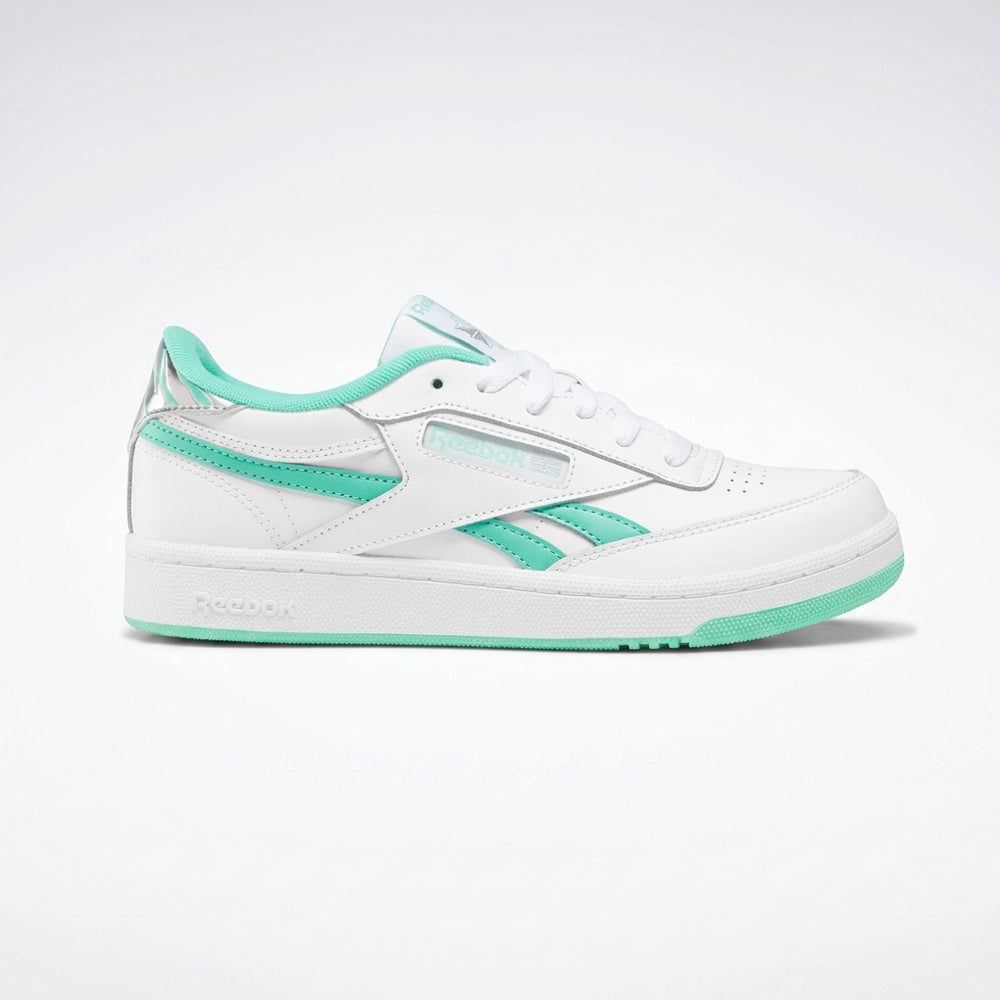 Tenis Casual Para Dama Reebok Club C Revenge Blanco Menta Plata Ab0701