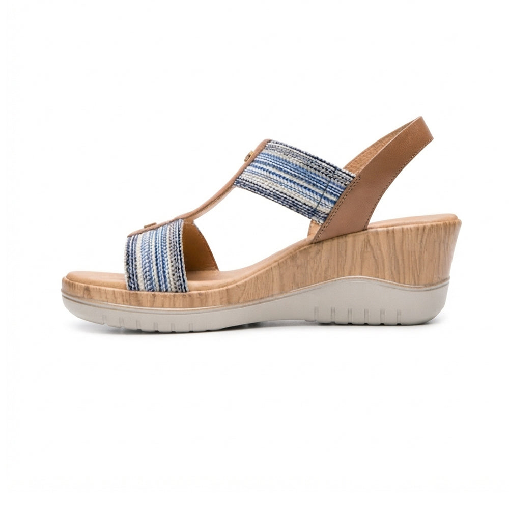 Sandalia De Plataforma Para Dama Flexi 113326 Azul Ab0701