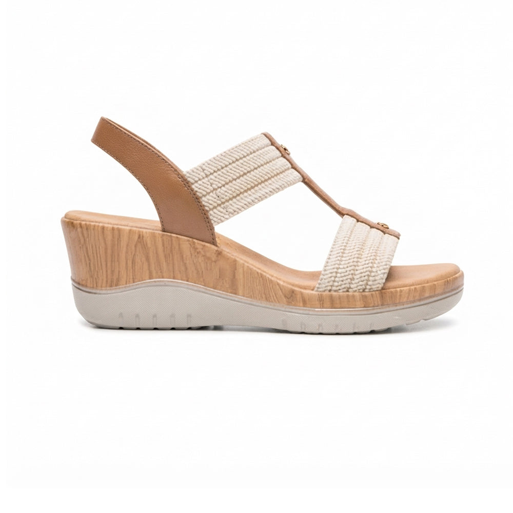 Sandalia De Plataforma Para Dama Flexi 113326 Beige Ab0701
