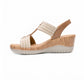 Sandalia De Plataforma Para Dama Flexi 113326 Beige Ab0701