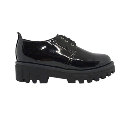 Zapato Escolar Para Dama Fredel's 12165 Negro Charol Ab0701