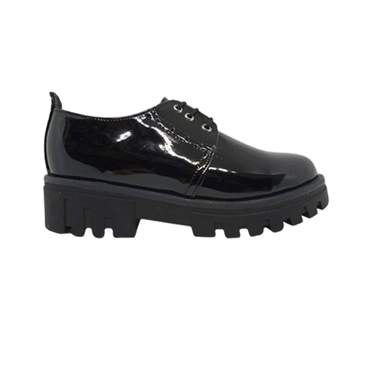 Zapato Escolar Para Dama Fredel's 12165 Negro Charol Ab0701
