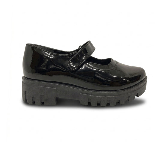 Calzado Escolar Para Niña Fredels 12332 Negro Charol Ab0701