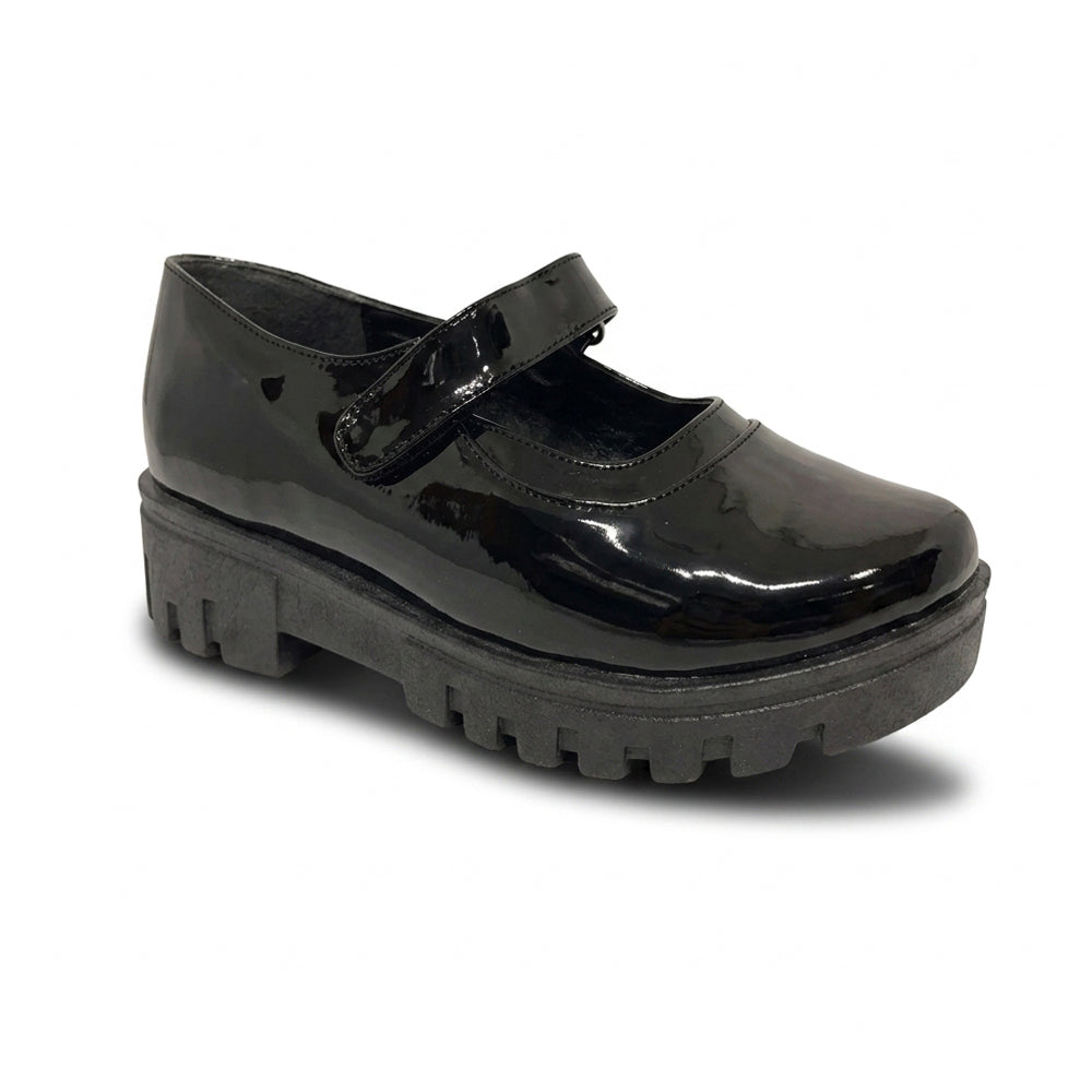 Calzado Escolar Para Niña Fredels 12332 Negro Charol Ab0701