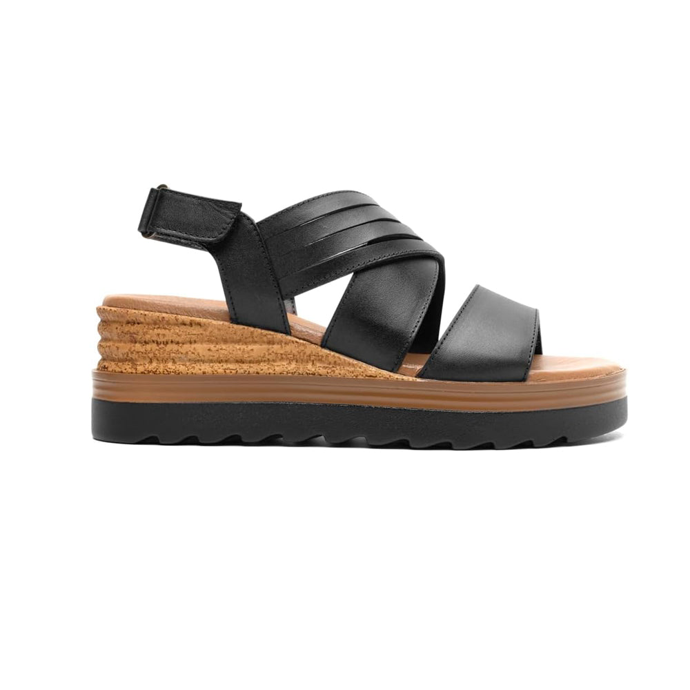 Sandalia De Plataforma Para Dama Flexi 127702 Negro Ab0701