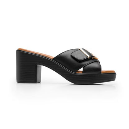 Sandalia Con Tacon Para Dama Flexi 133501 Negro Ab0701