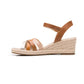 Sandalia Cuña Alta Para Dama Flexi 135402 Tan Multicolor Ab0701