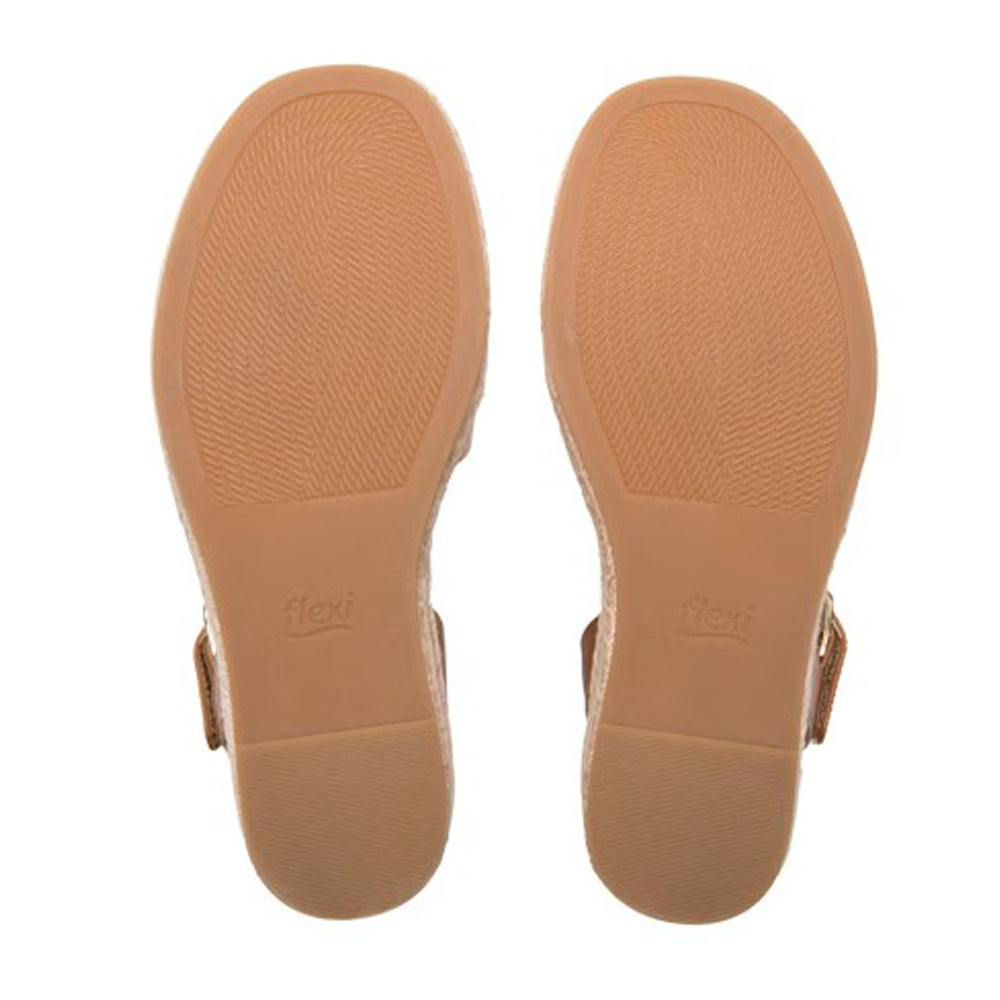 Sandalia Cuña Alta Para Dama Flexi 135402 Tan Multicolor Ab0701