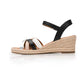 Sandalia Cuña Alta Para Dama Flexi 135402 Negro Multicolor Ab0701