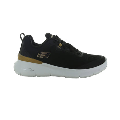 Tenis Deportivo Para Dama Skechers 21020 Negro Oro Ab0701