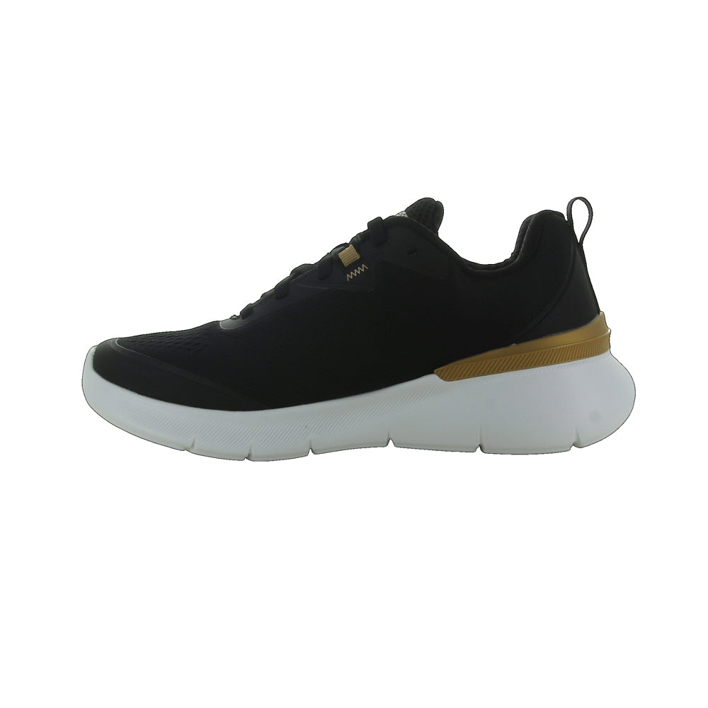Tenis Deportivo Para Dama Skechers 21020 Negro Oro Ab0701