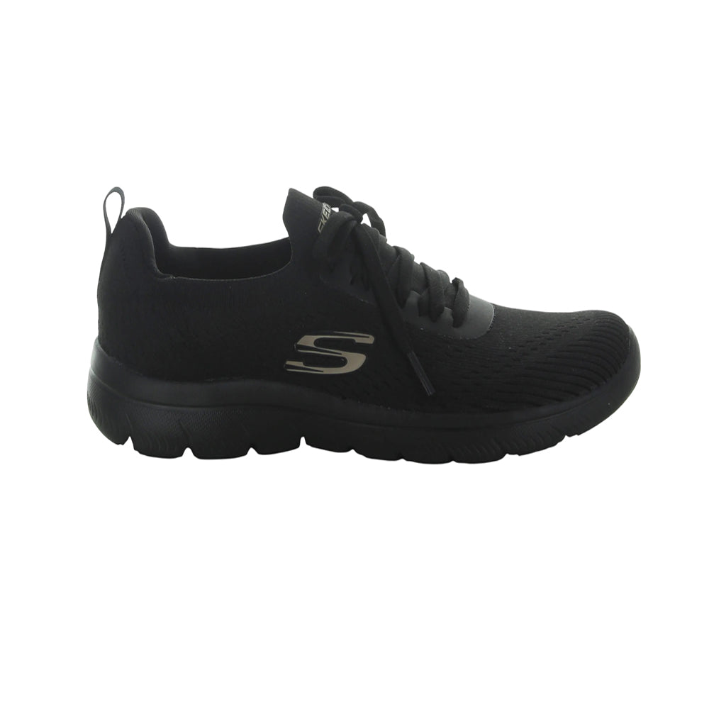 Tenis Deportivo Para Dama Skechers 21022 Negro Oro Ab0701