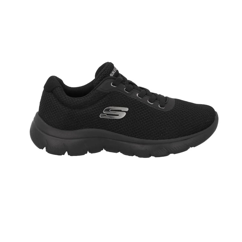 Tenis Deportivo Para Dama Skechers 2110005 Negro Plata Ab0701