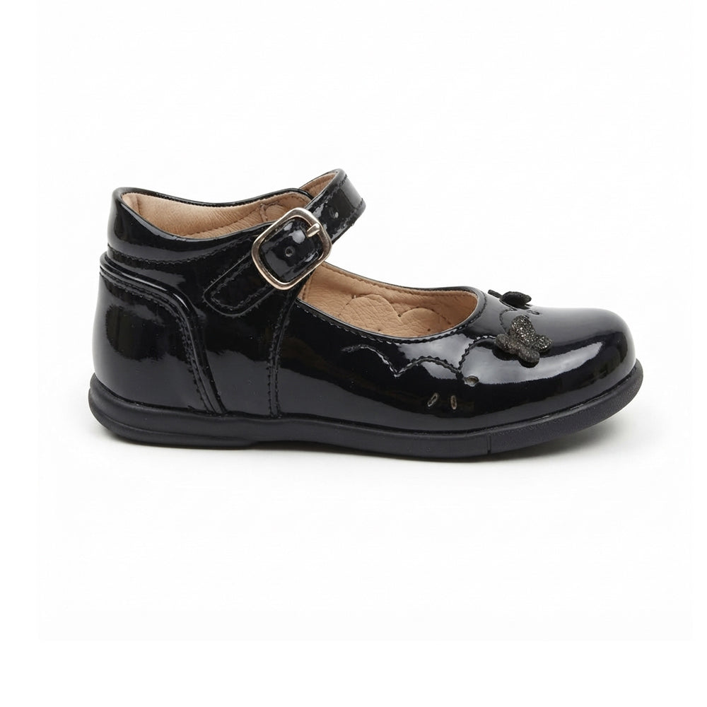 Zapato Bota Para Niña Rilo 2165 Negro Charol Ab0701
