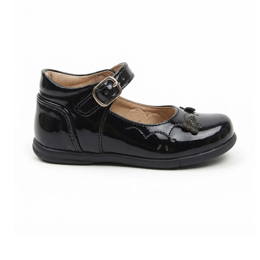 Zapato Bota Para Niña Rilo 2165 Negro Charol Ab0701