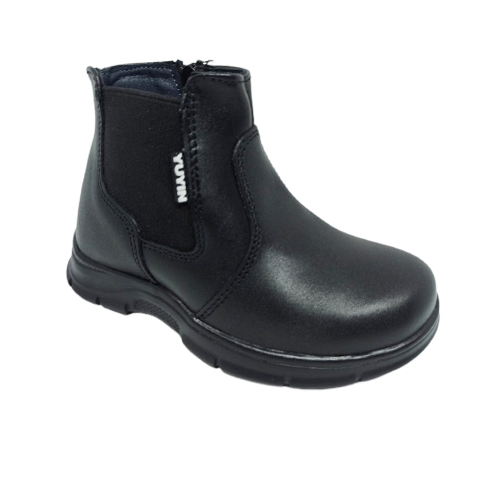 Bota Escolar Para Niño Yuyin 23272 Negro Ab0701