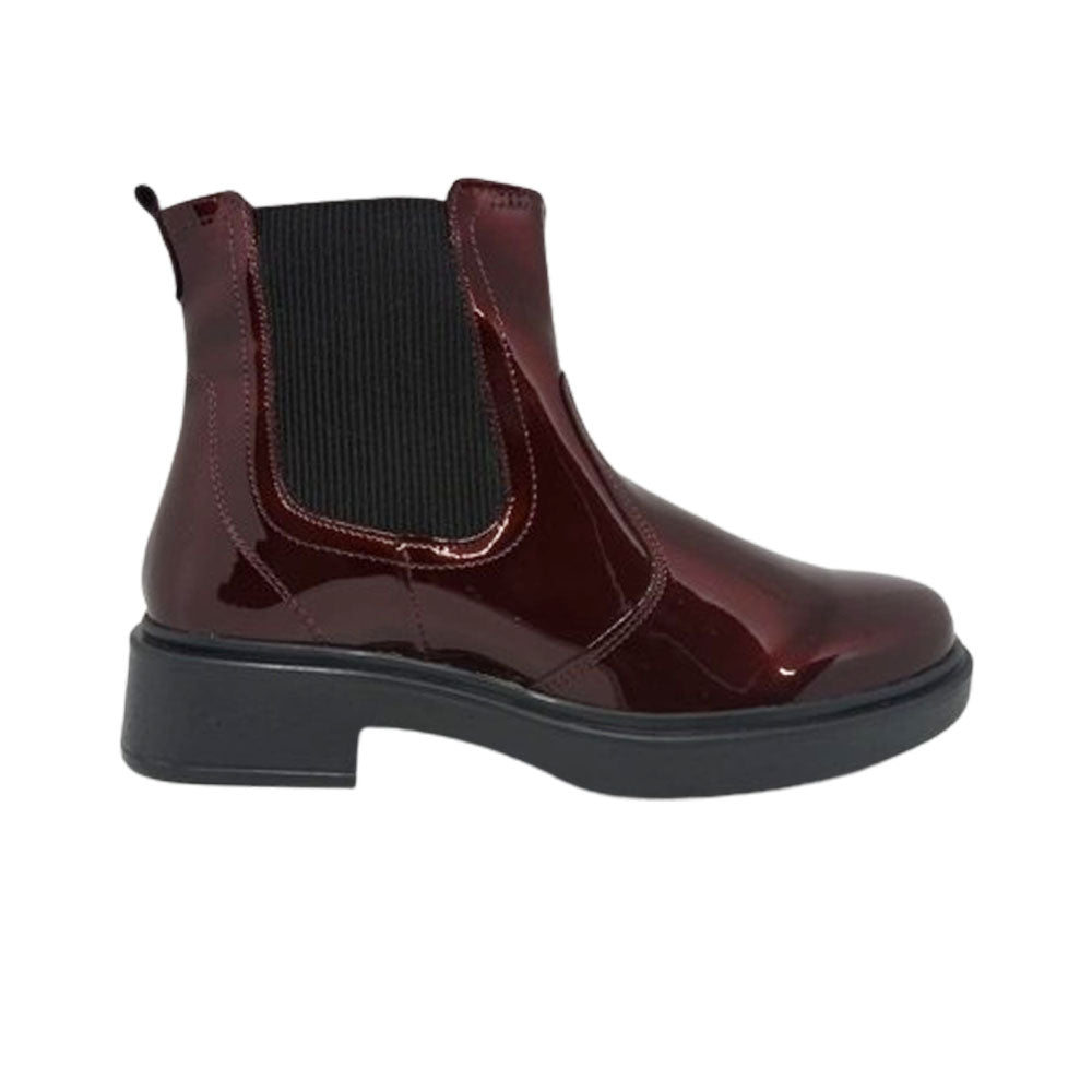 Bota Para Niña Yuyin 23451 Vino Charol Ab0701