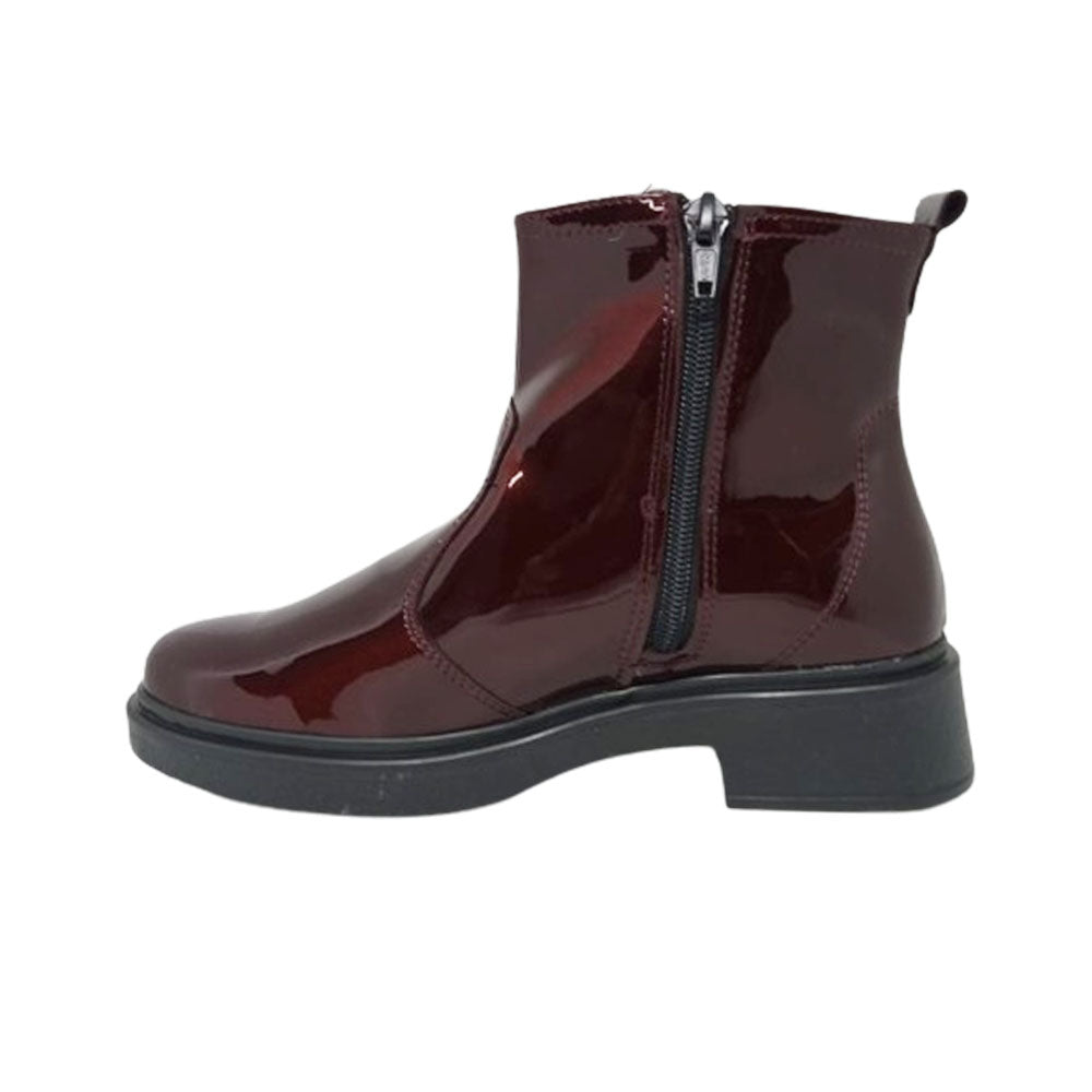 Bota Para Niña Yuyin 23451 Vino Charol Ab0701