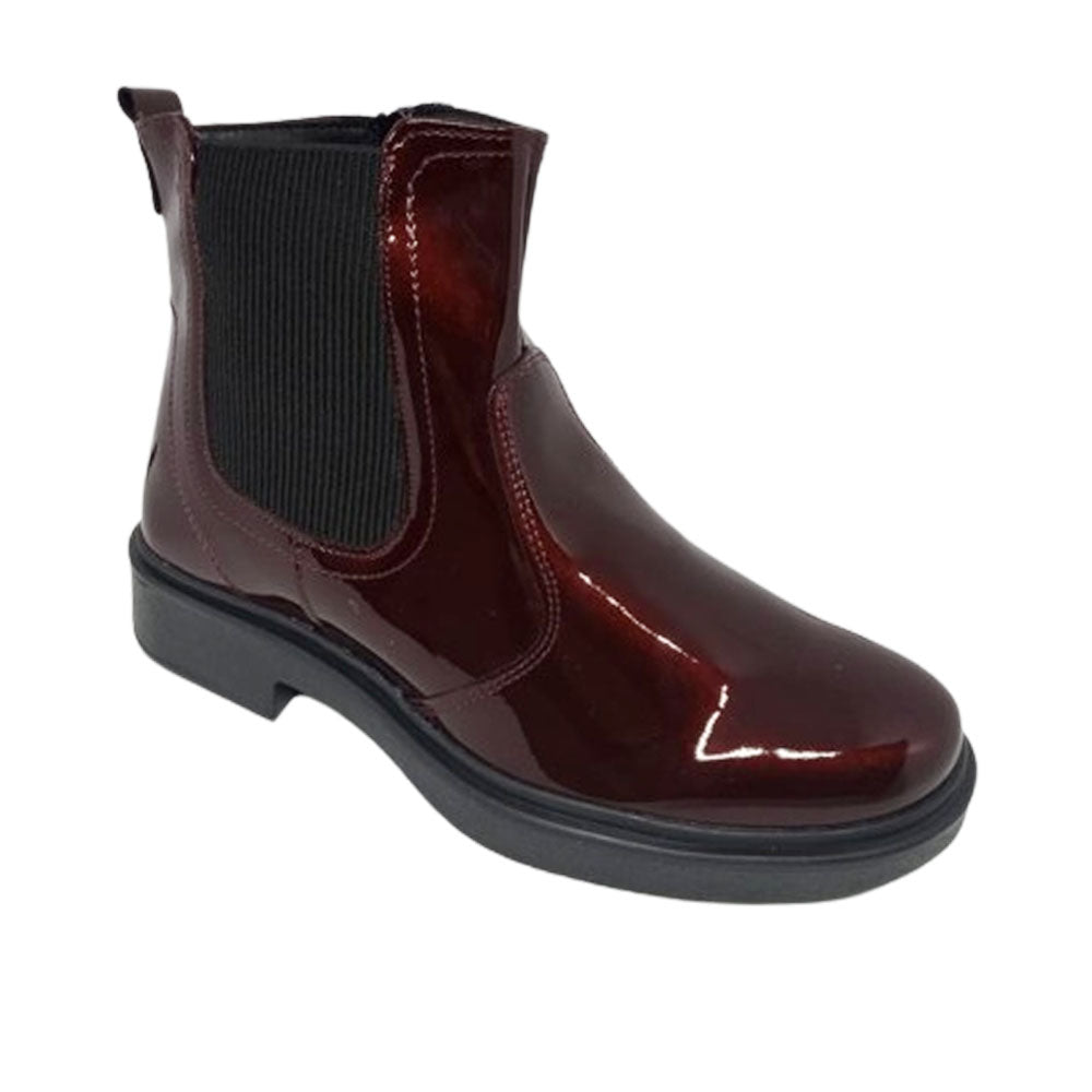 Bota Para Niña Yuyin 23451 Vino Charol Ab0701