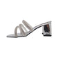 Sandalia Con Tacón Para Dama Crivelli 2595 Plata Ab0701