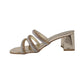 Sandalia Con Tacon Para Dama Crivelli 2595 Oro Ab0701