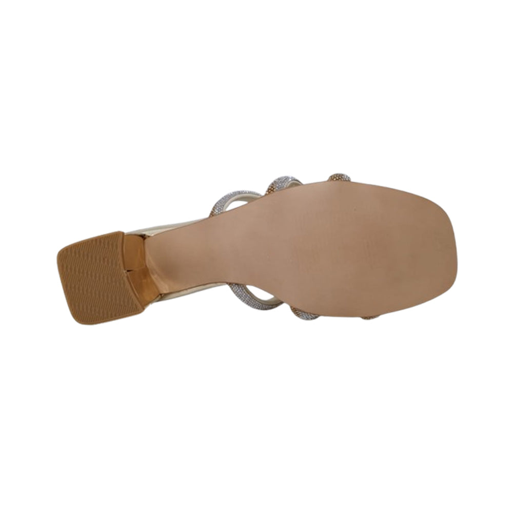 Sandalia Con Tacon Para Dama Crivelli 2595 Oro Ab0701