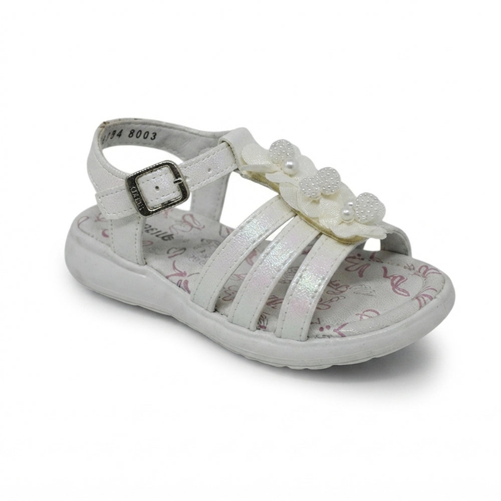 Sandalia Para Niña Yuyin 26024 Blanco Ab0701
